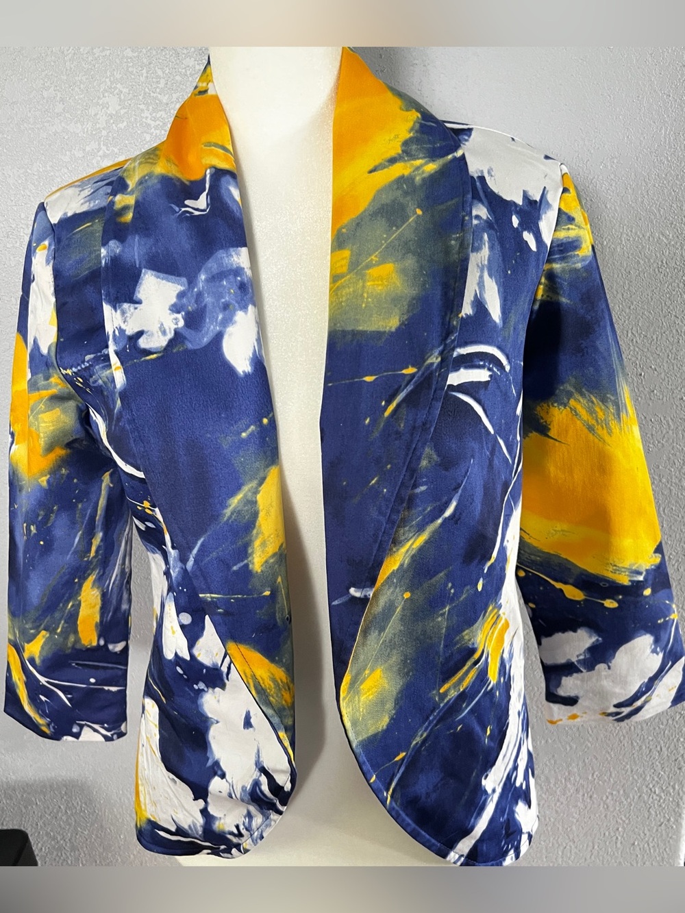 Patrick Christopher royal blue,bright yellow,white short length blazer Size S